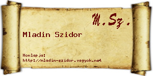 Mladin Szidor névjegykártya